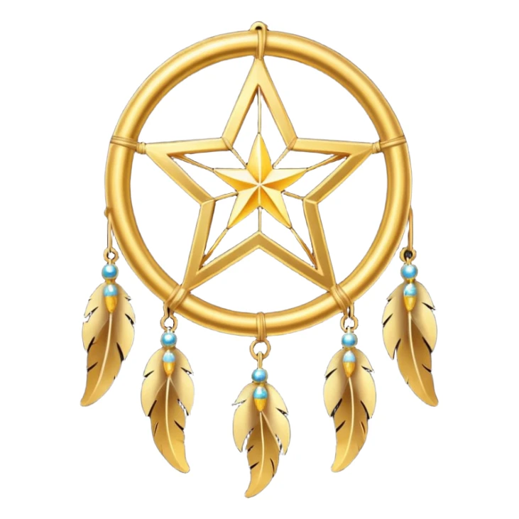 Star-shaped golden bright divine shimmering shiny sparkly glittery glowing glossy dreamcatcher  sticker