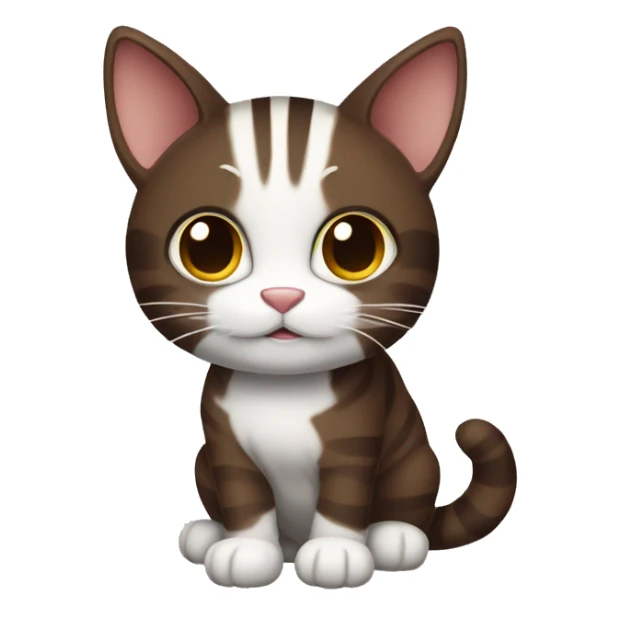 Striped dark brown cat with white paws sticker