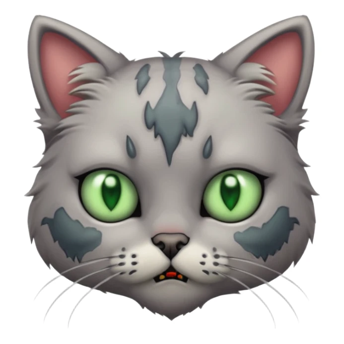 a super cute zombie cat, look sad but not danger sticker