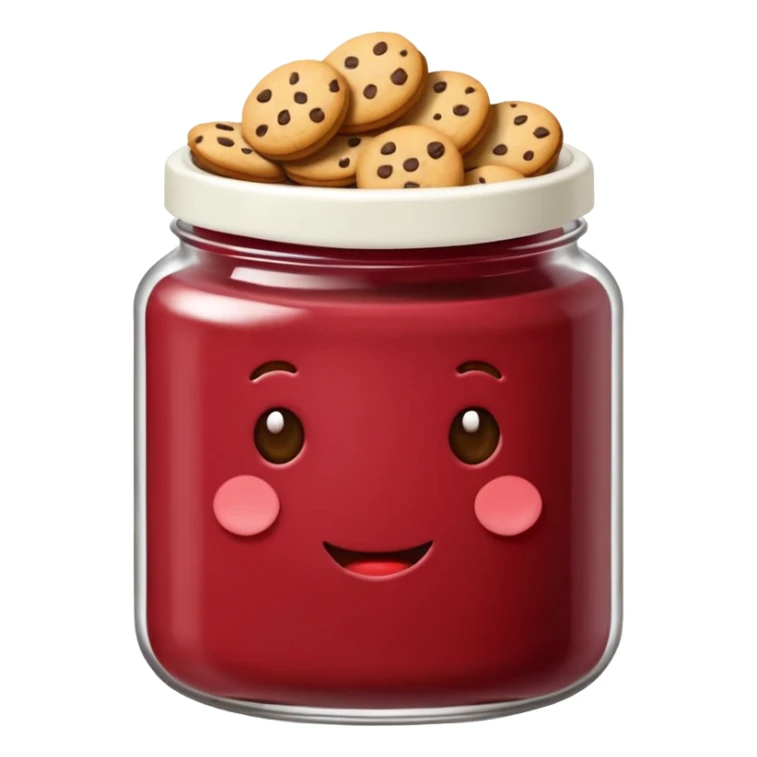 Haz un emoji de un tarro de galletas Red Velvet con pepitas de chocolate blanco sticker
