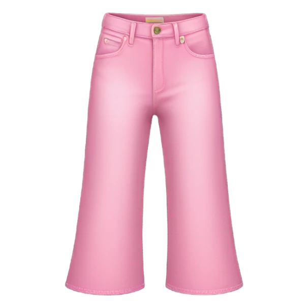 Realistic Wide leg high waisted pink jeans, isolated sticker
