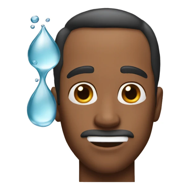 Men with a big forehead and water out of his mouth sticker