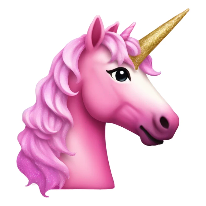Pink ombre majestic unicorn with glitter  sticker