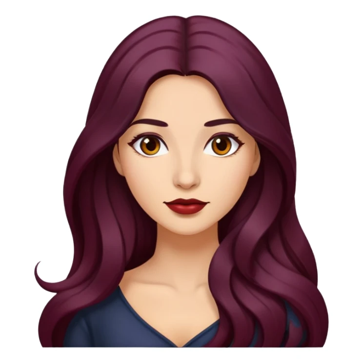 Dark Wine colored hair Latina long hair  sticker