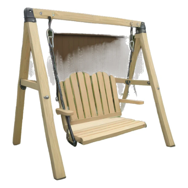 Backless seat swing set wood, metal sticker