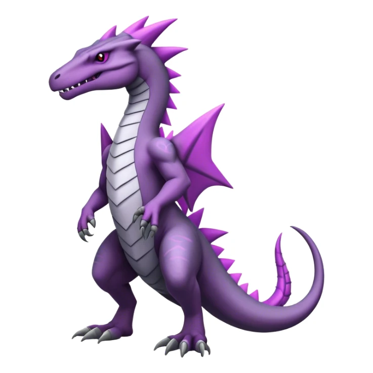 Badass cool black white grey purple salazzle-tyranitar-hybrid, full body sticker