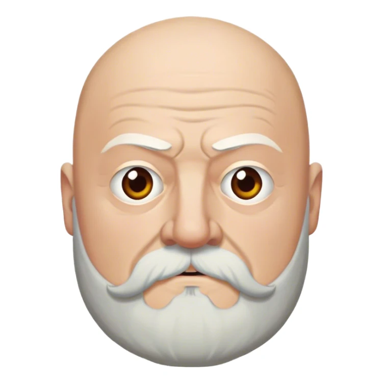 Rickard Karstark from game of thrones, thick white beard, bald head sticker