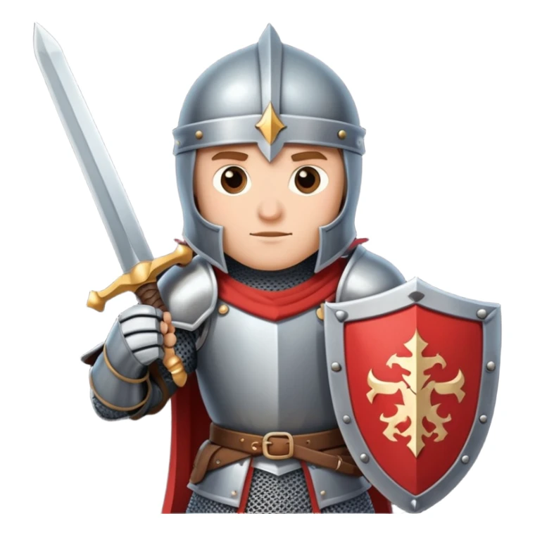 Brave knight on a quest with shield and sword sticker