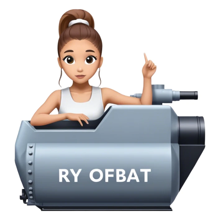 Ariana grande with "ryu offbeat" written on toptank sticker