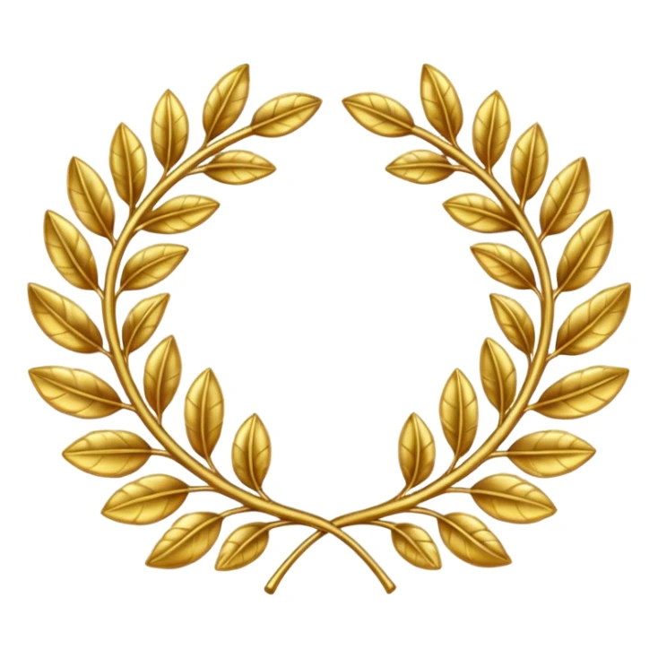 A golden laurel wreath shining with elegant metallic leaves. sticker