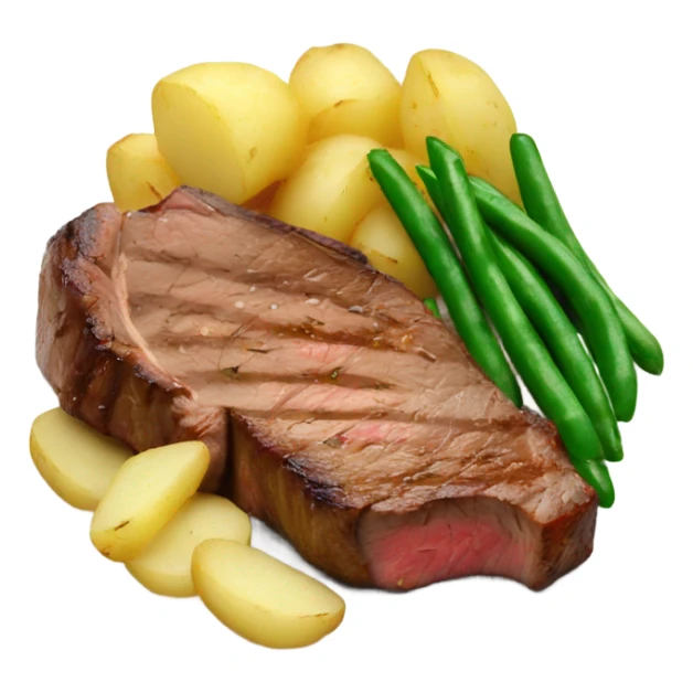 juicy steak with potatoes and green beans sticker