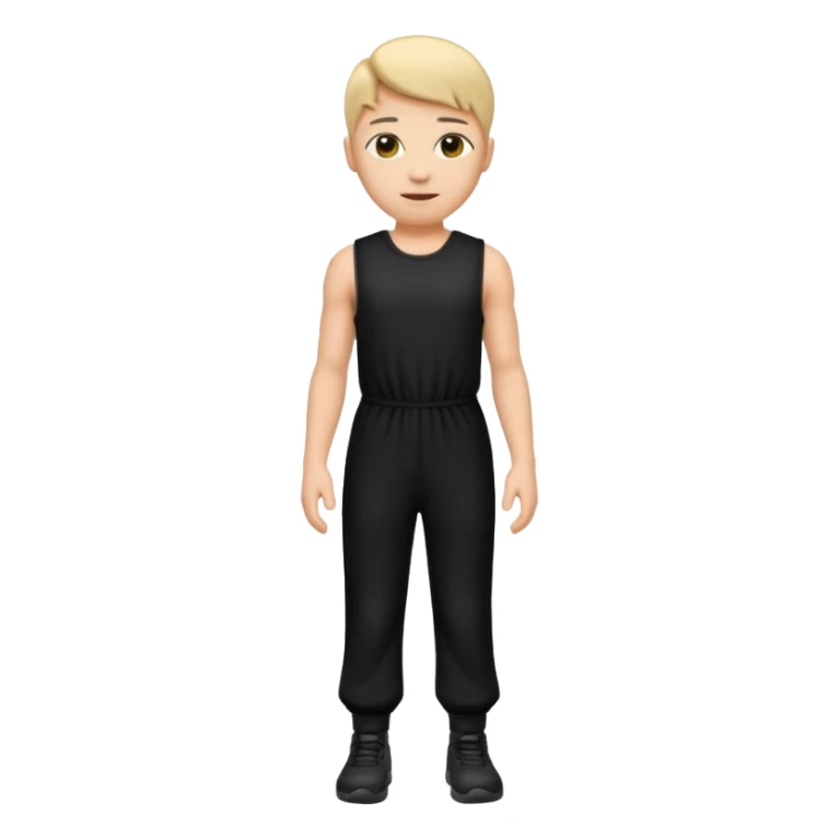 create an emoji, sleeveless fitted black jumpsuit sticker