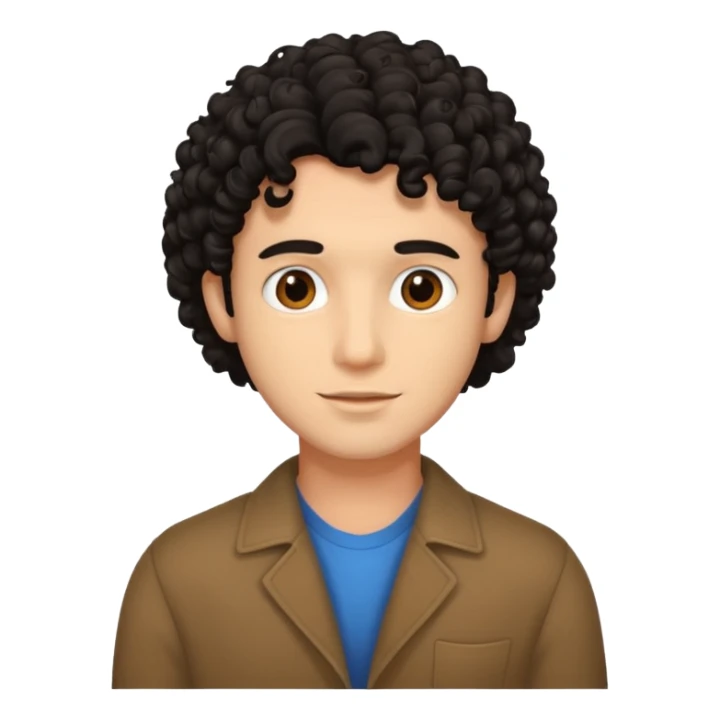 Zumbi com cabelo cacheado preto masculino  sticker