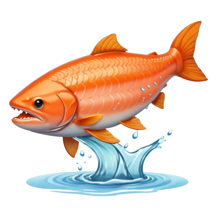 salmon flopping around on land sticker