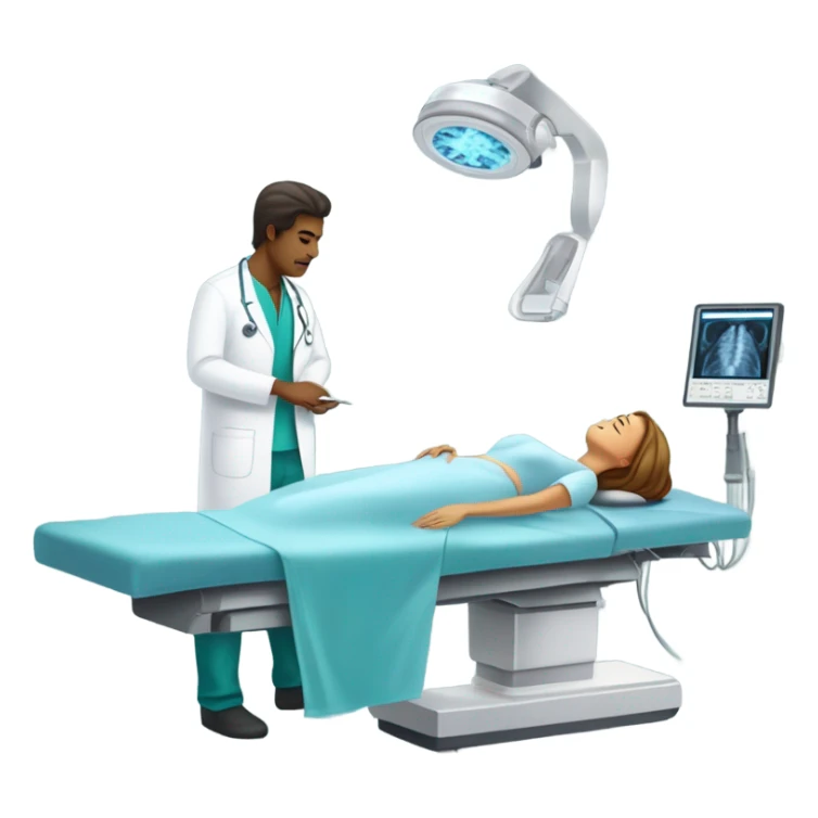 Male-Radiologist-performing-mri-to-woman sticker