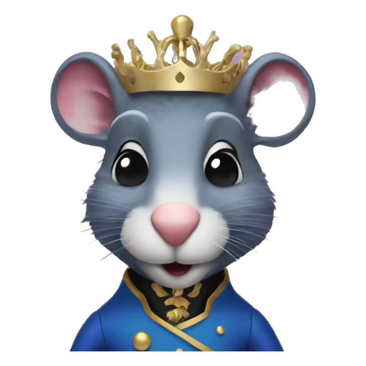 Nutcracker Rat Queen in blue jacket with purple sash and Black skirt sticker