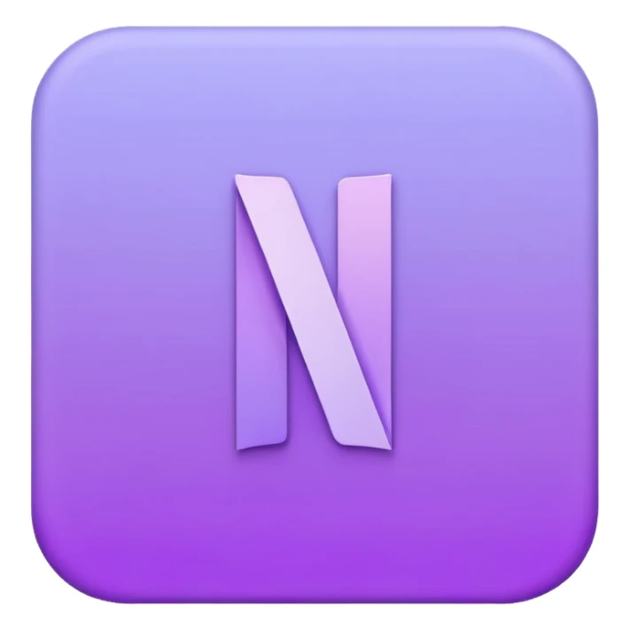 Netflix aesthetic "N" logo in pastel purple sticker