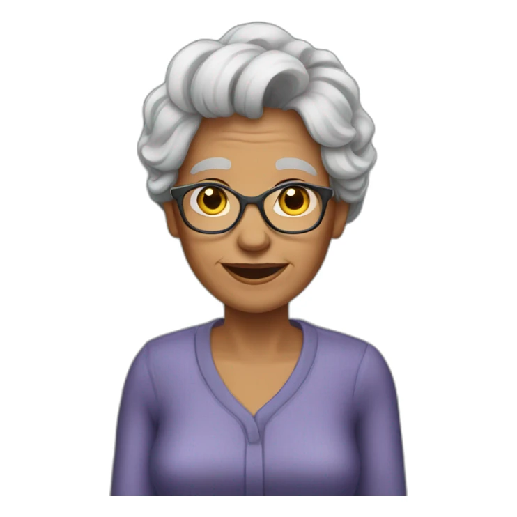 70 yr. Old woman grey hair sticker