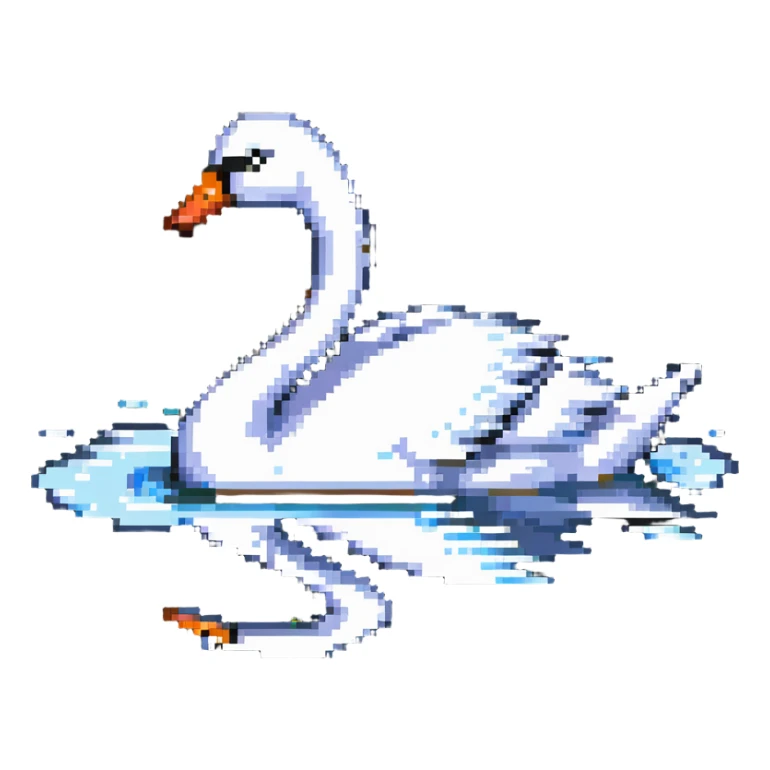 elegant swan floating on water sticker