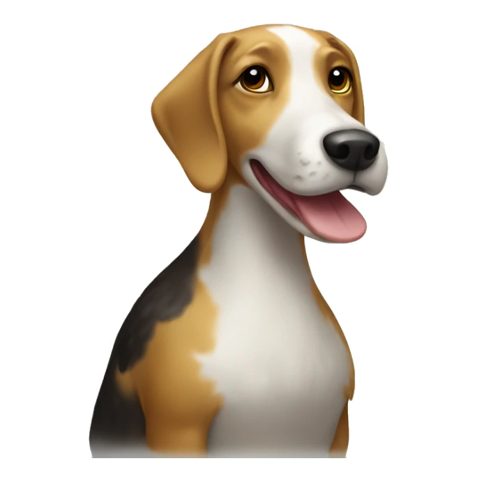 Duck in a form of dog sticker