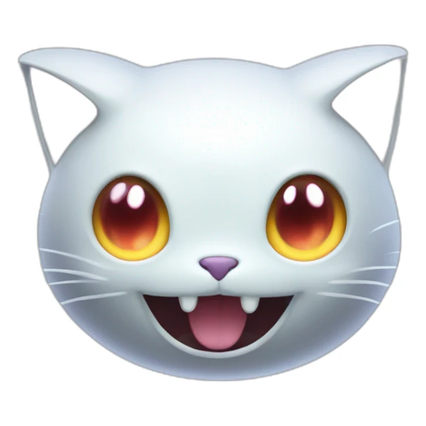 spooky cartoon ghost kitty like pokemon floating in the air sticker