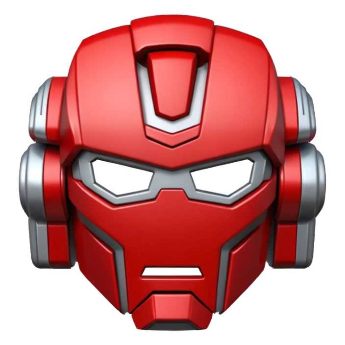 Autobot insignia emoji, metallic red and silver, stylized sticker