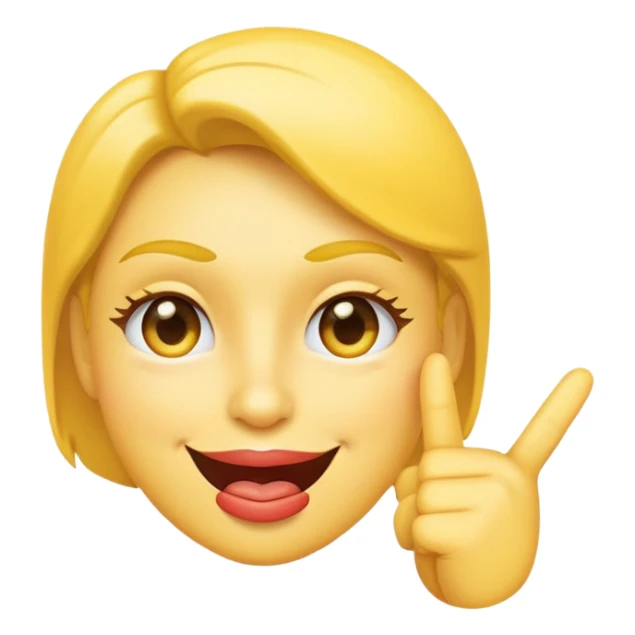 yellow face placing an index finger over pursed lips while winking and nodding sticker