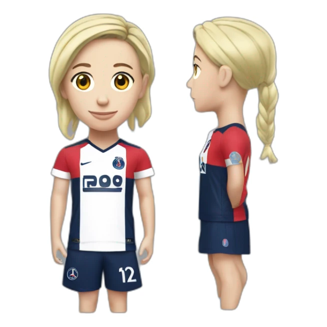 marine le pen head with psg home kit sticker
