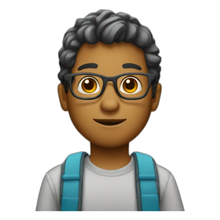 long-gair-gray-boy-with-glasses sticker