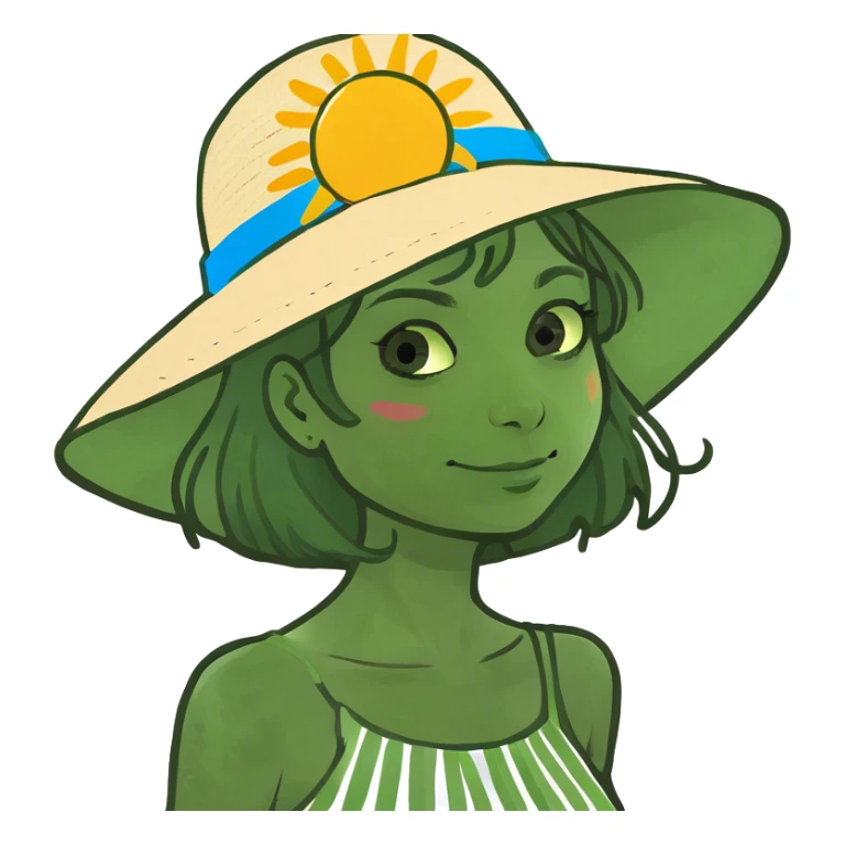 Girl tan curly hair sticker