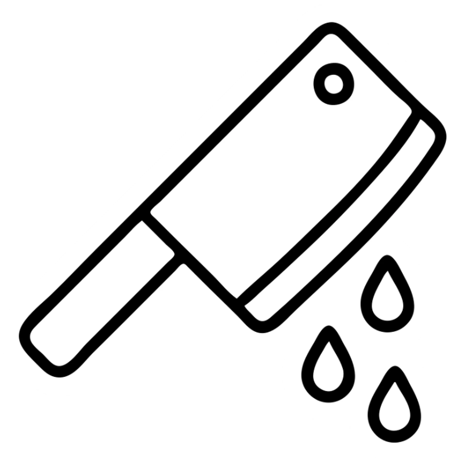 butchers knife with blood on it sticker