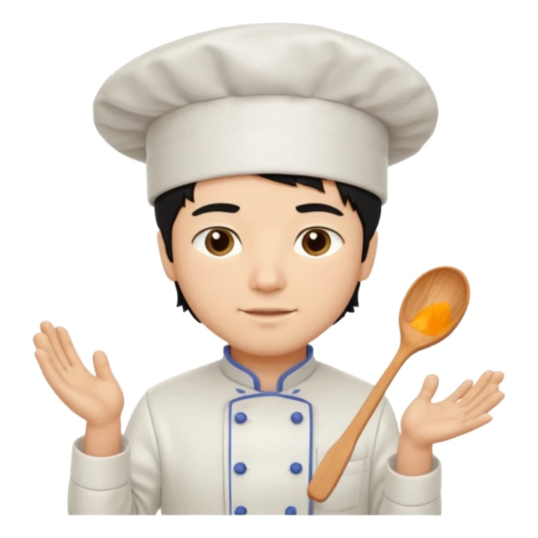man black hair light skin tone cooking sticker