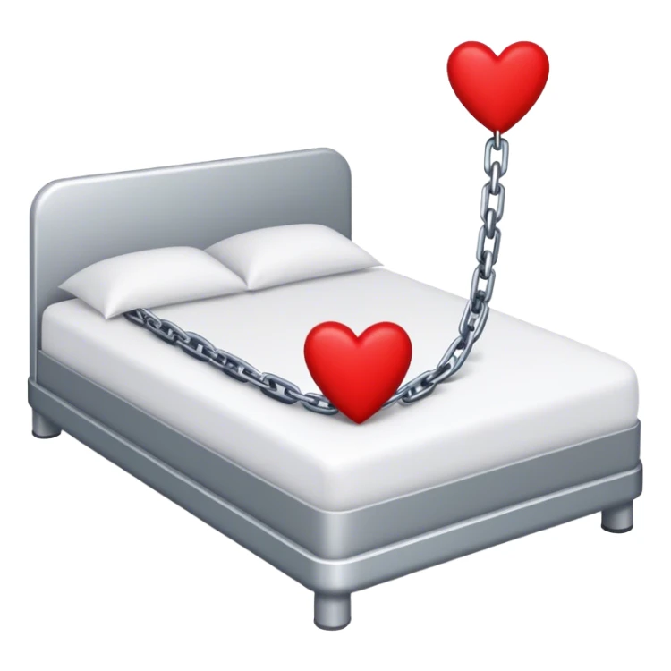 big metal chain with red hearts around on bed sticker