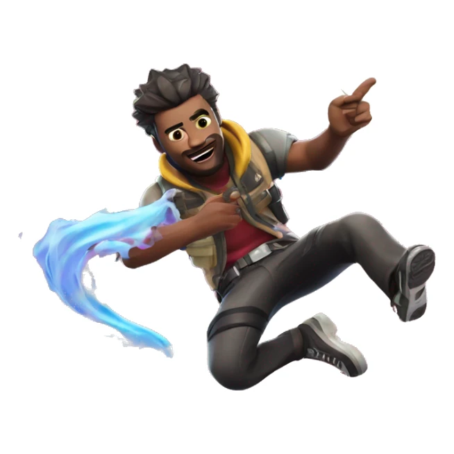 Fortnite emoji drift he is sliding a he has Iphone in his hand sticker