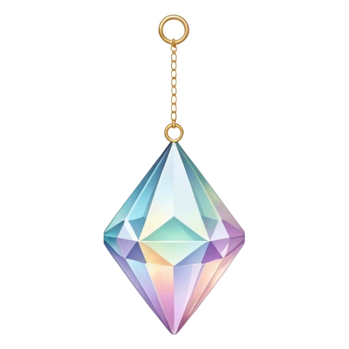 Pastel warm-colored hanging crystal-catcher ornament aesthetic  sticker