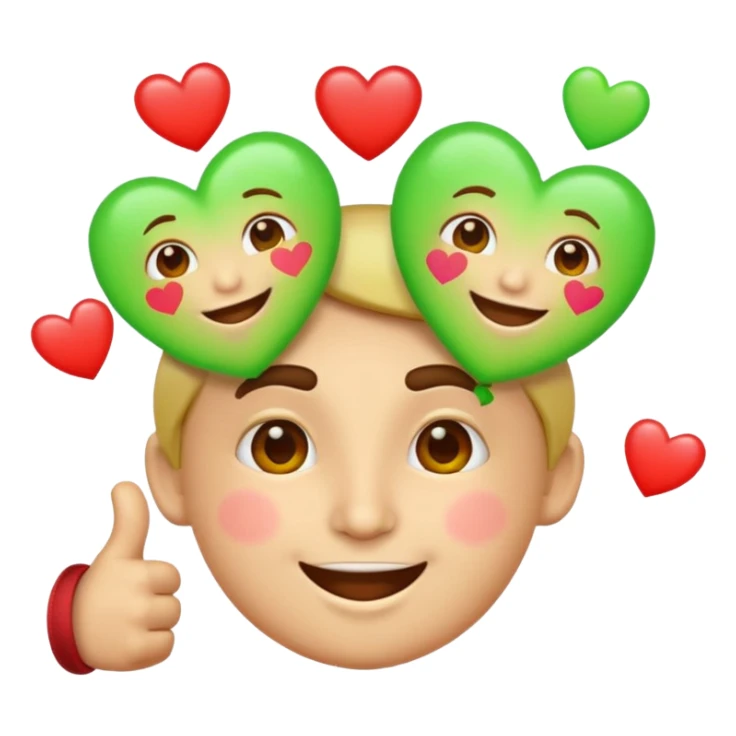 small emojis for an alternative Microsoft teams. bright green with a techie vibe. Face expressions, thumbs up, and hearts. Hearts should me the only ones with multiple colors. Not all in one emoji but seperately sticker