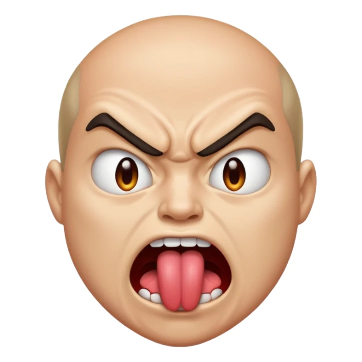 Angry face with face with tongue out sticker
