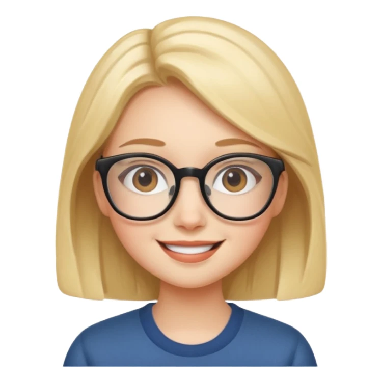 cute girl, glass, smart sticker