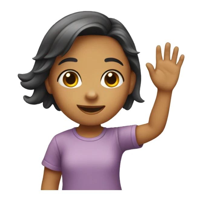 little girl is waving sticker