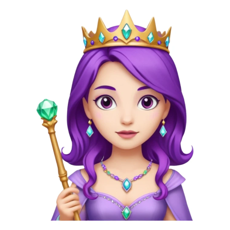 Princesses with Magic Wand in Purple Hair sticker