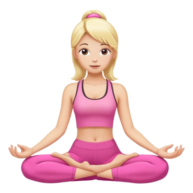 Blonde clean girl with pink yoga clothes  sticker