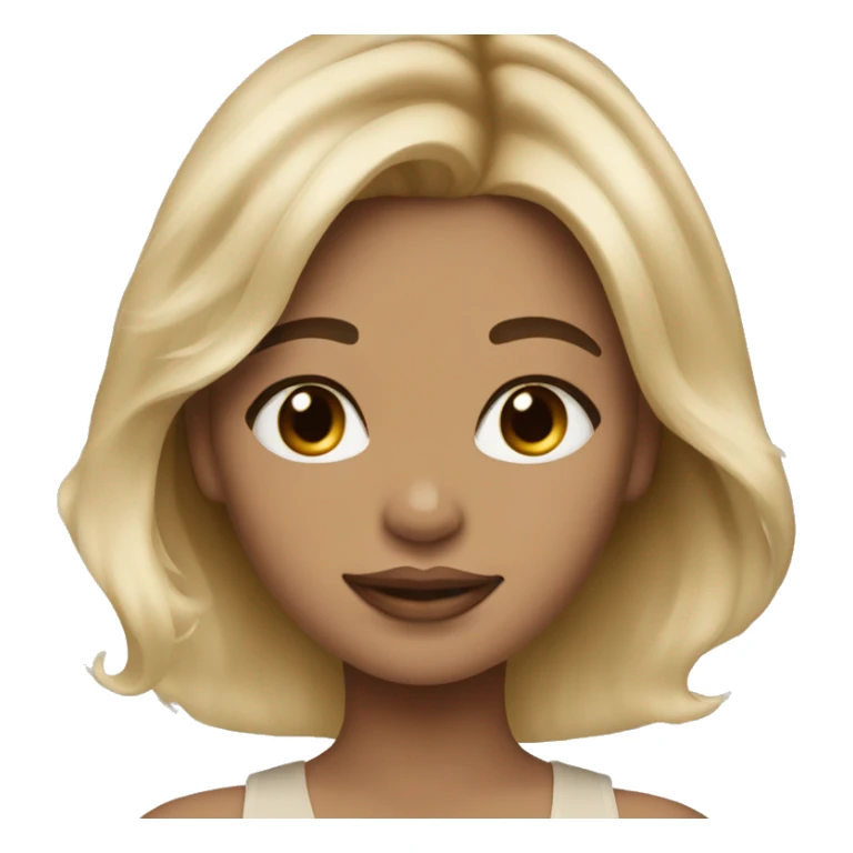 blonde balayage hair woman with a teddy bear sticker