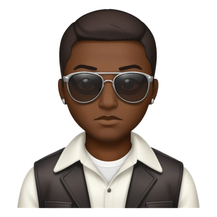evil gangster character with sunglasses and scar sticker