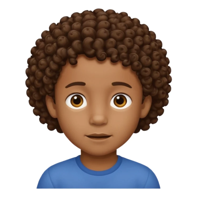 Black 6 year old boy with curly brown hair sticker