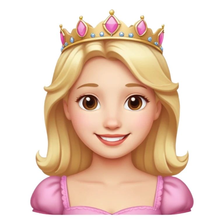 principessa bionda con guance rosse e sorriso sticker