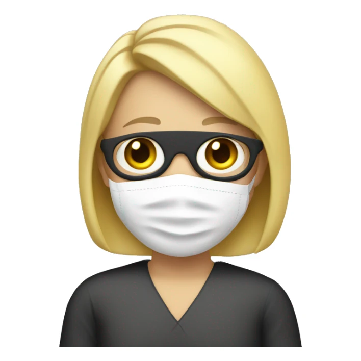 teacher with blonde bob wearing a sick mask sticker