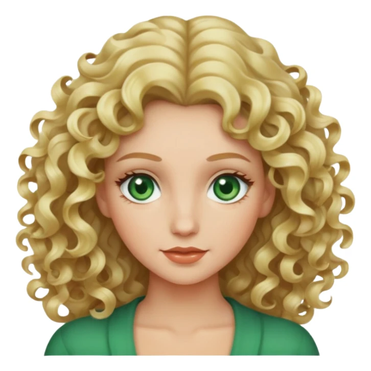 woman with blonde 2c wavy curls and green eyes sticker