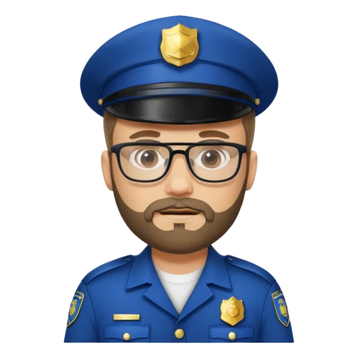 Police officer with glasses and beards(different uniform) sticker