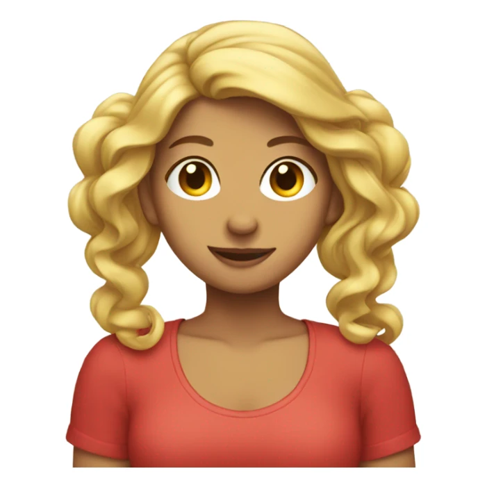 Apple girl emoji tucking hair behind her ear sticker