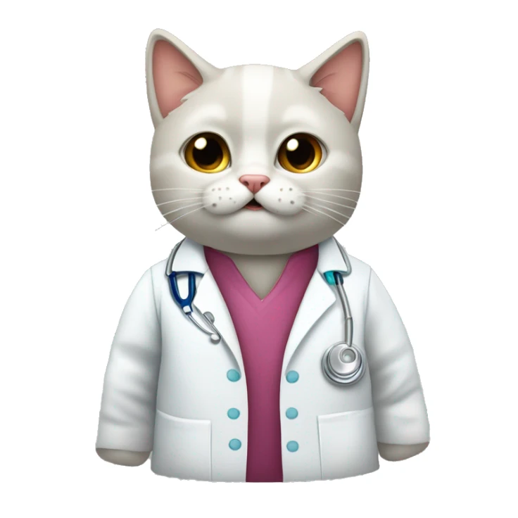um gato vestido de medico operando sticker
